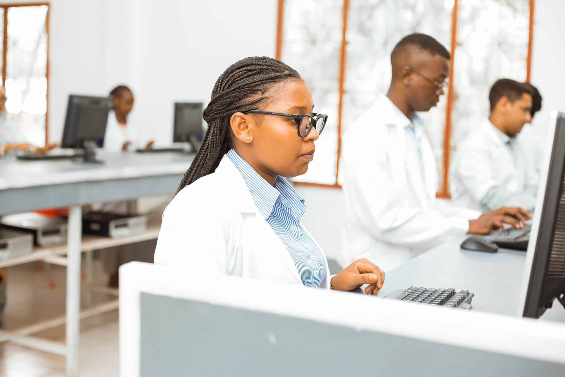Mwanza University students in the computer laboratory
